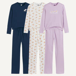 Navy blue + ecru + purple