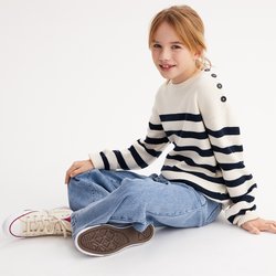 Ecru/navy striped