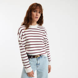 Burgundy striped