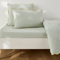 Pale green checked