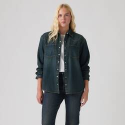 Dark indigo worn in