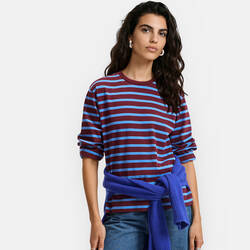 Burgundy/blue striped