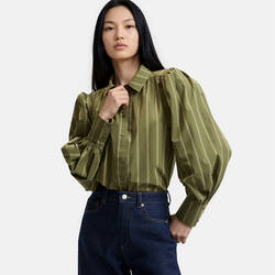 Green/ecru striped