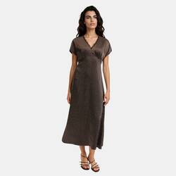 Brown/ecru polka dot print