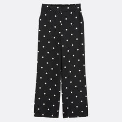 Polka dot print/black background