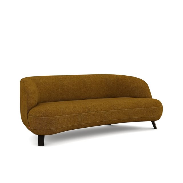 Τριθέσιος καναπές με μελανζέ ψαθωτή ταπετσαρία Rosebury