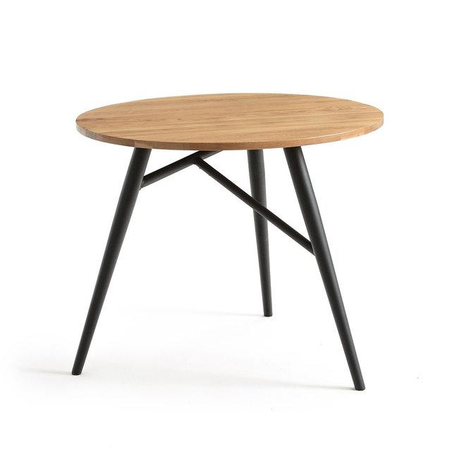 Crueso Oak-Topped Round Table, Seats 3