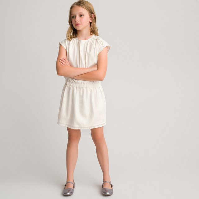 Ριγέ κοντομάνικο φόρεμα, 3-12 ετών