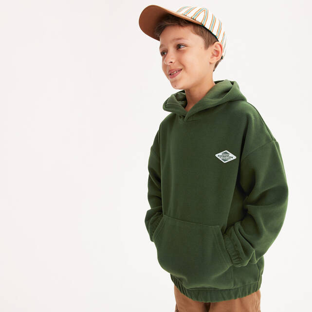 Φούτερ oversize από φλις με κουκούλα