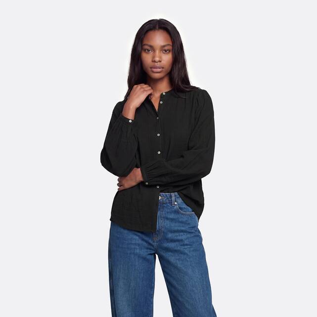 Πουκάμισο oversize με μάο γιακά, Signature Lise