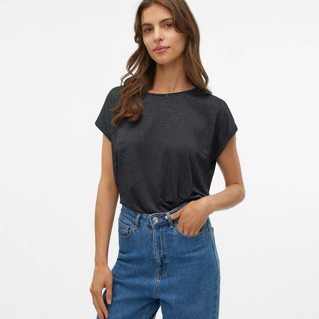 T-shirt με ρίγες μεταλλιζέ