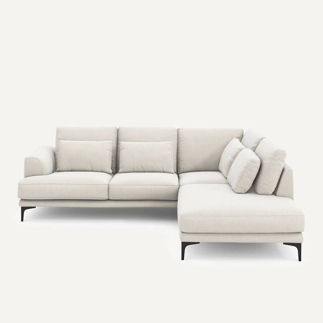 Γωνιακός καναπές δεξιός από βελούδινο chenille, Marsile