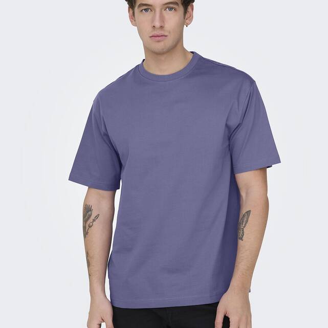 Φαρδύ T-shirt με στρογγυλή λαιμόκοψη