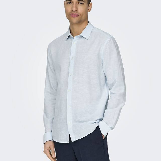Πουκάμισο slim fit από βαμβάκι λινό