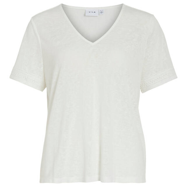 Κοντομάνικο T-shirt με V λαιμόκοψη