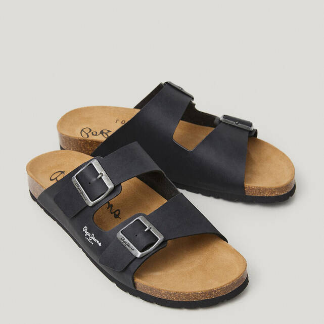 Γυναικείες mules με διπλά λουράκια Bio Double Kansas