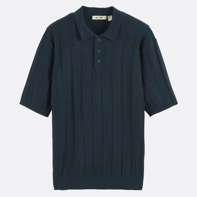 Polo από πλεκτό με υφή