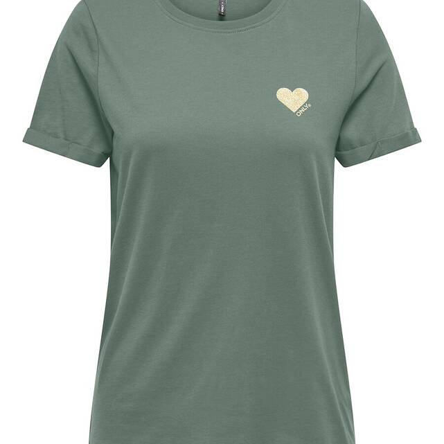 Κοντομάνικο T-shirt με στάμπα μικρή καρδιά