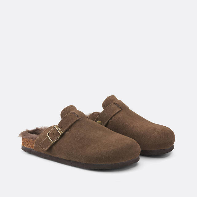 Σαμπό mules από σουέτ δέρμα