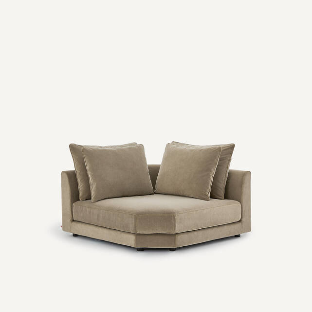 Γωνιακός καναπές σύνθεσης από stonewashed βελούδο, TIBERIO