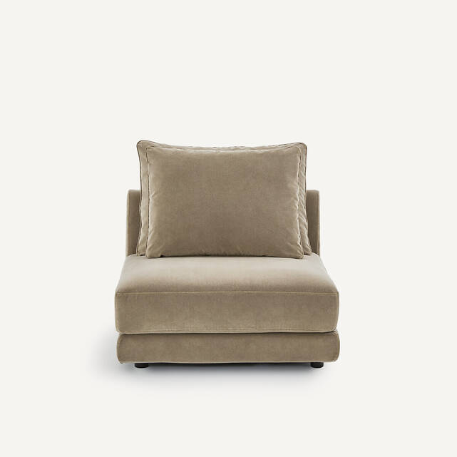 Πολυθρόνα σύνθεσης από stonewashed βελούδο, TIBERIO