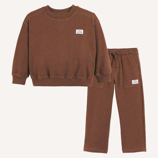 Σετ 2 τεμαχίων, φούτερ με στρογγυλή λαιμόκοψη και παντελόνι φόρμας