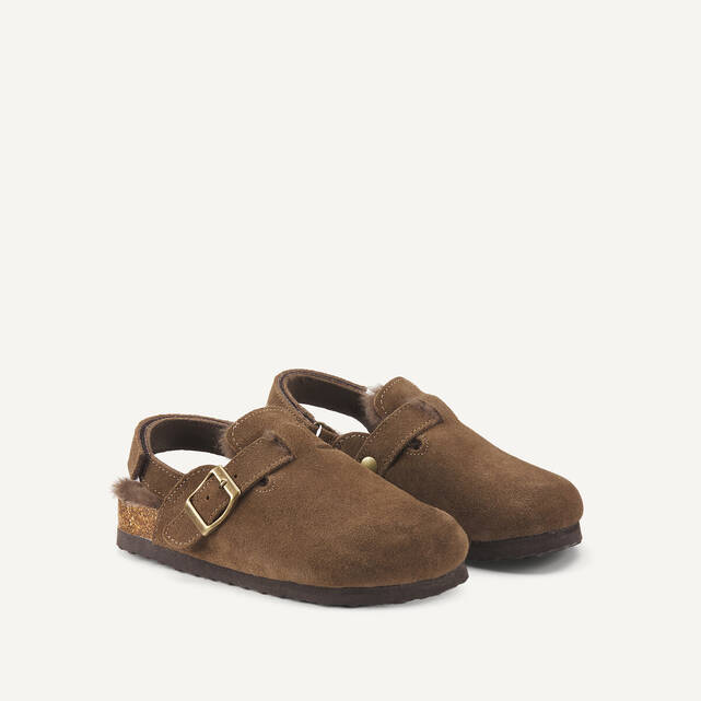 Γούνινα δερμάτινα mules