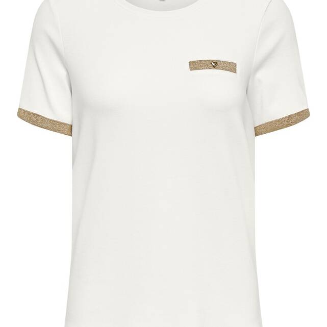 Κοντομάνικο t-shirt με λεπτομέρεια στο στήθος