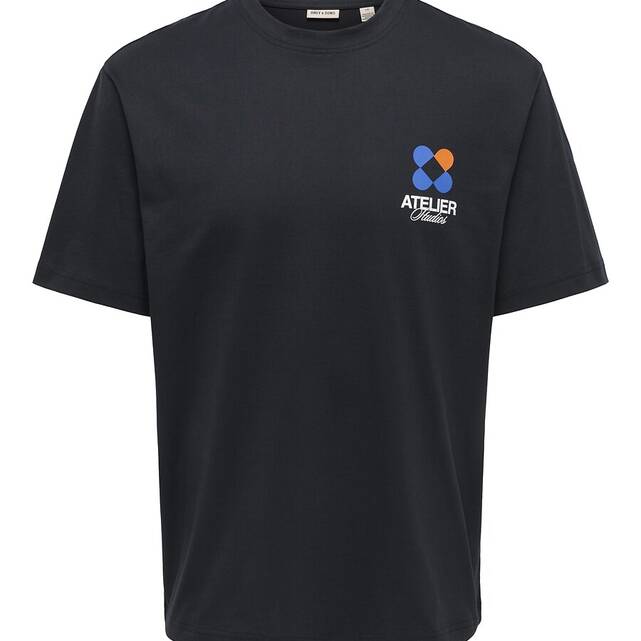 Κοντομάνικο t-shirt με στάμπα στην πλάτη