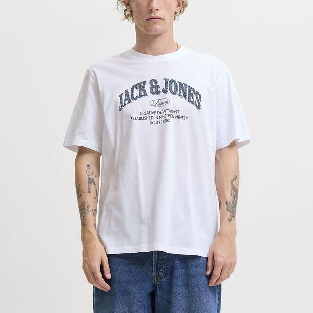 T-shirt με κοντά μανίκια, στρογγυλή λαιμόκοψη και λογότυπο, DENVER