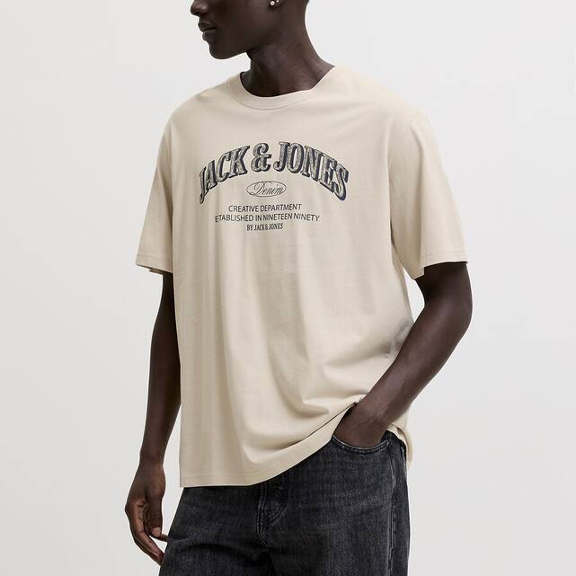 T-shirt με κοντά μανίκια, στρογγυλή λαιμόκοψη και λογότυπο, DENVER