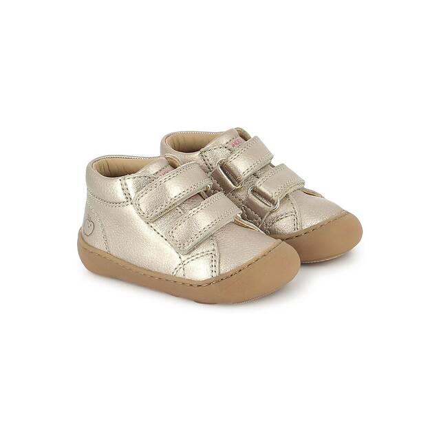Ψηλά δερμάτινα sneakers Barefoot με βέλκρο, PLUM EASY