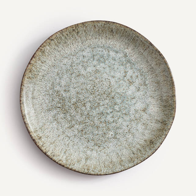 Σετ 4 επίπεδων πιάτων από stoneware με αντιδραστική εφυάλωση, DÉNIA