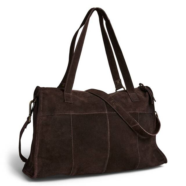 Μεγάλη shopper τσάντα από suede δέρμα, Lula