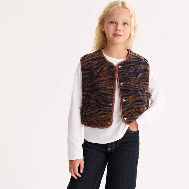 Γιλέκο sherpa με animal print