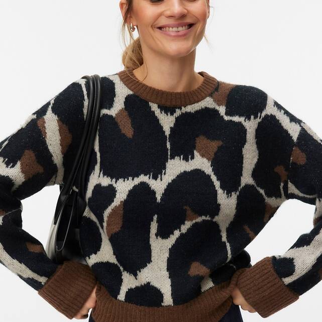 Μακρυμάνικο πλεκτό με animal print