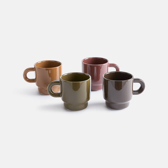 Σετ 4 κούπες από stoneware, OCTAVIO