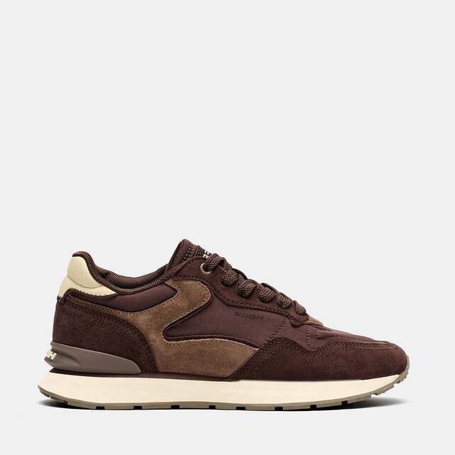 Sneakers από συνδυασμό υλικών CITY CHOCOLATE