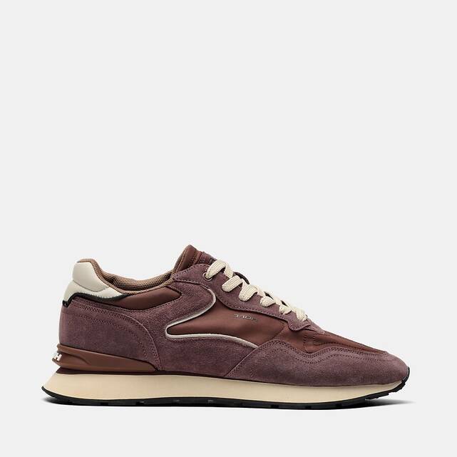 Sneakers από συνδυασμό υλικών CITY AUBERGINE