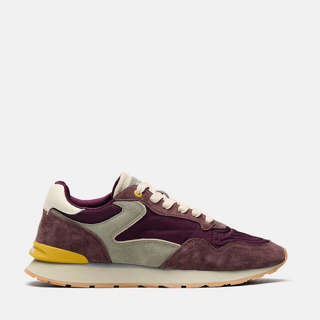 Sneakers από συνδυασμό υλικών CITY CHROMA AUBERGINE