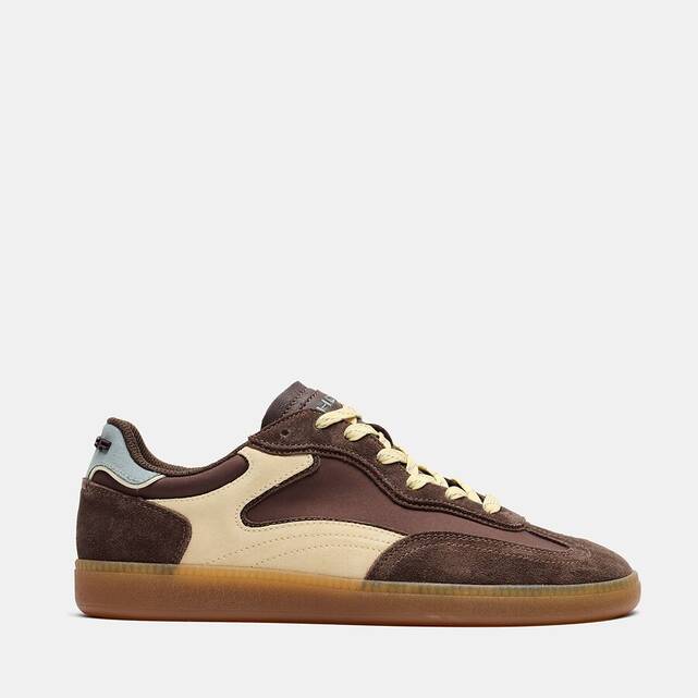 Sneakers από συνδυασμό υλικών PARK CHOCOLATE