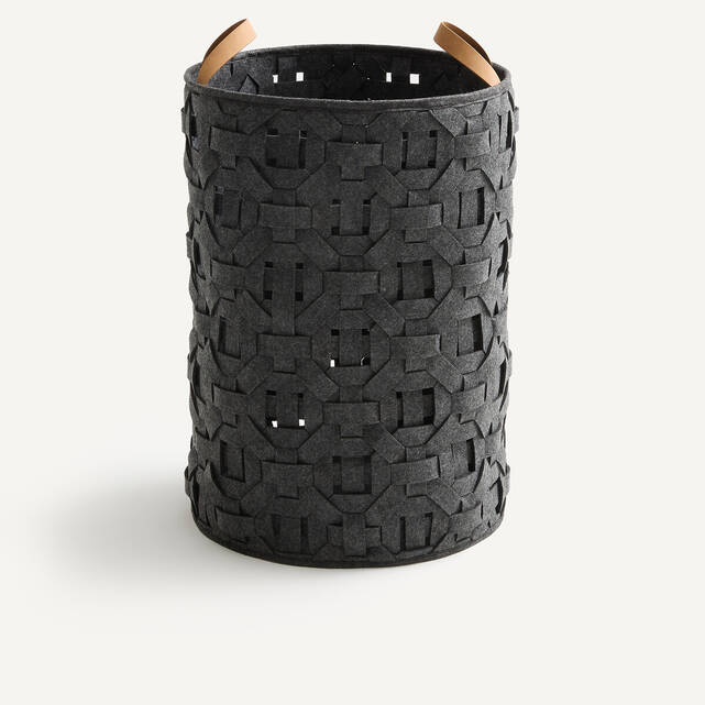 Πλεκτό καλάθι από τσόχα, ύψος 60 cm, SERA