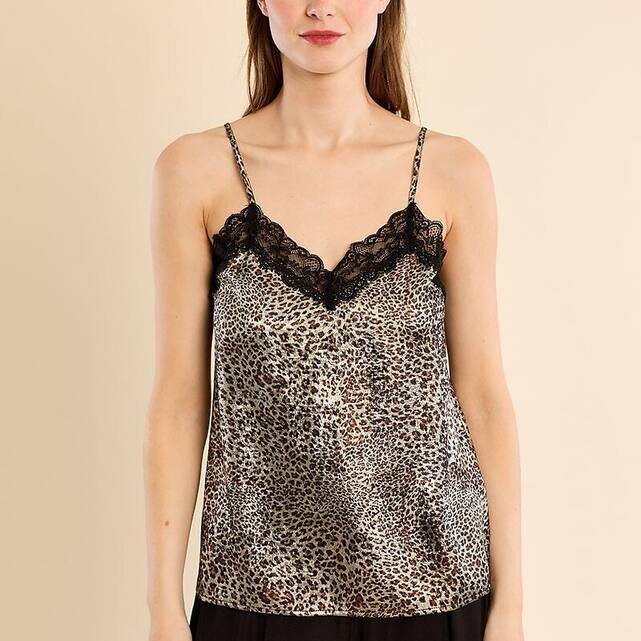 Τοπ με λεπτές τιράντες και animal print