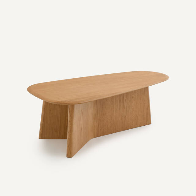 Τραπεζάκι σαλονιού από ξύλο δρυός, ύψος 35 cm, TRIANGOLO