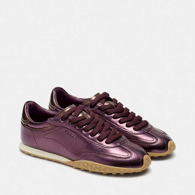 Δερμάτινα sneakers BRIDGE METALLICS BURGUNDY