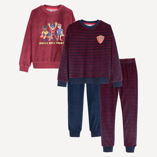 Σετ 2 βελούδινες πιτζάμες 2 τεμαχίων
