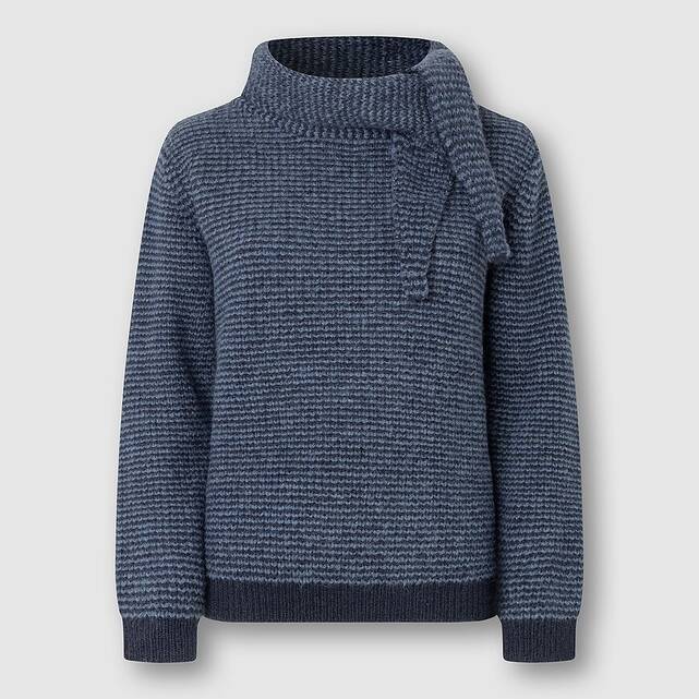 Μακρυμάνικο πλεκτό με γιακά που δένει