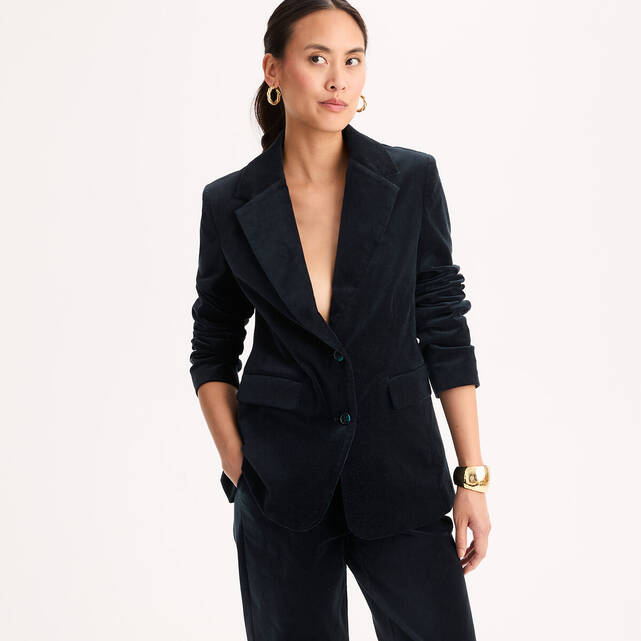 Blazer από λείο βελούδο σε ίσια γραμμή